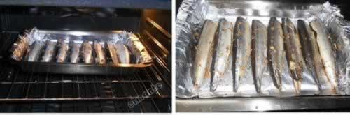 蒜烤秋刀鱼的做法