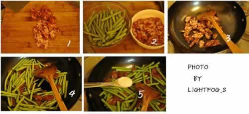 东莞生晒腊肠炒豆角的做法