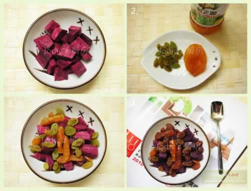 自制蜜汁紫薯、果子干的做法