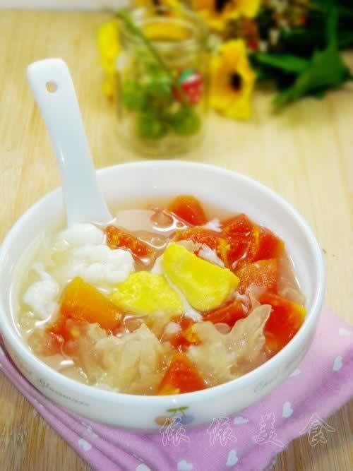 冰糖炖木瓜雪耳的做法