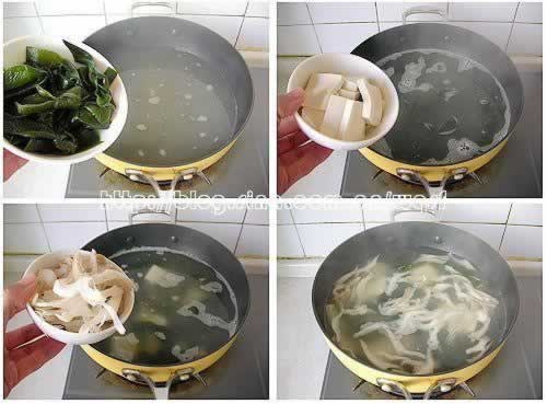 海带豆腐里脊汤的做法