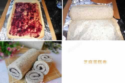 芝麻蛋糕卷的做法