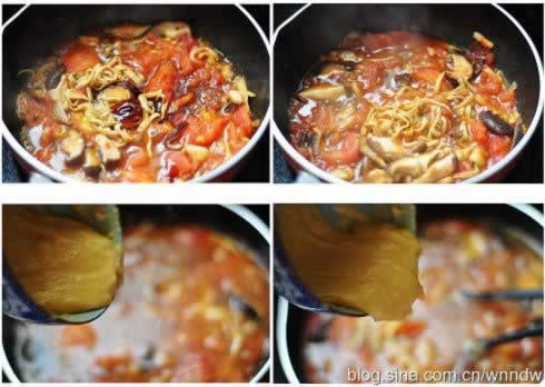 番茄鸡蛋荆芥疙瘩汤的做法