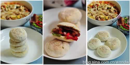 无水土豆小锅盔夹香煎培根的做法