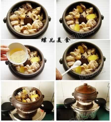 莲藕啤酒汽锅鸡的做法