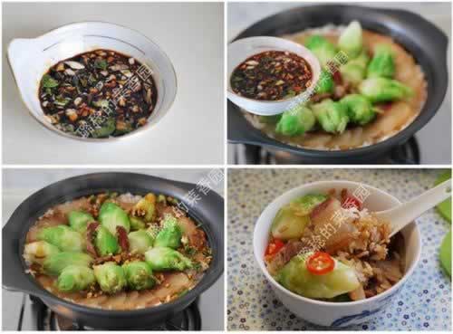 儿菜咸肉煲仔饭的做法