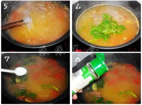番茄牛肉粉丝汤的做法