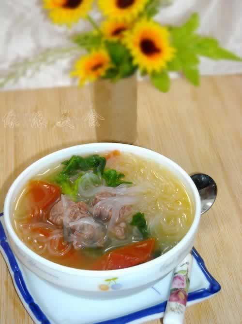 番茄牛肉粉丝汤的做法