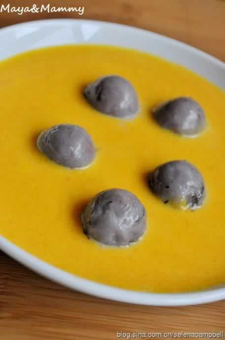 奶香元宵南瓜汤的做法