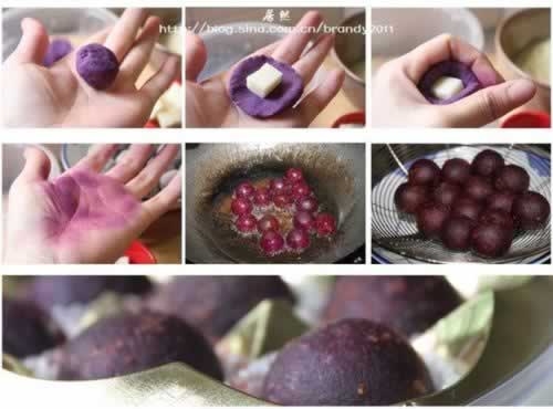 紫薯芝心丸子的做法