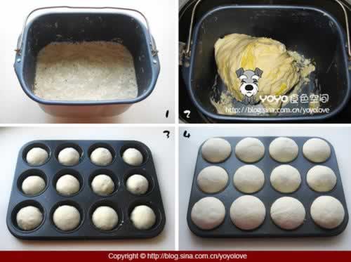 自制柔软中种面包的做法