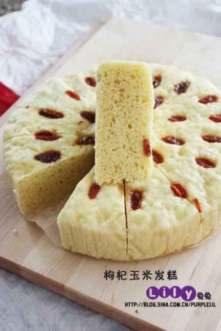 枸杞玉米发糕的做法