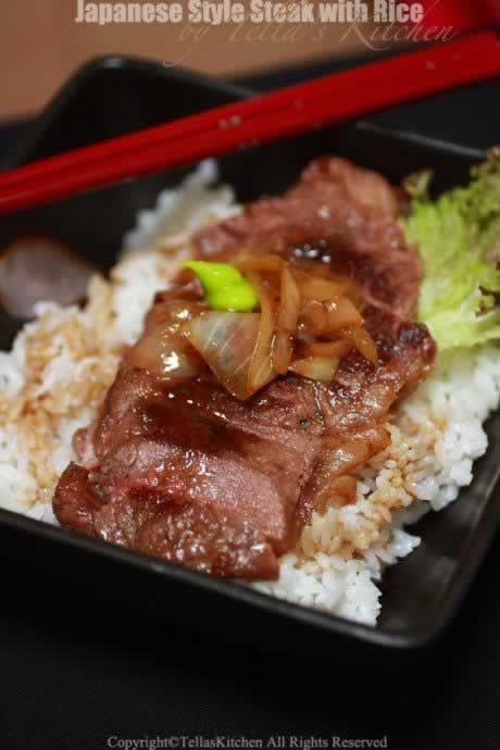 日式酱油牛排盖饭的做法