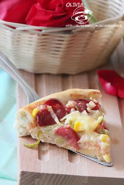 香肠西葫芦黄金批萨的做法