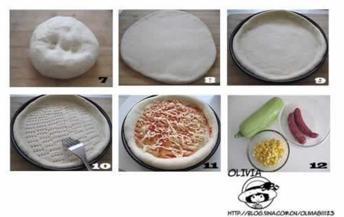 香肠西葫芦黄金批萨的做法