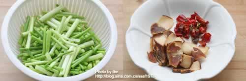蒜苔炒腊肉的做法