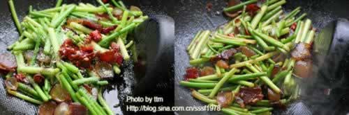 蒜苔炒腊肉的做法