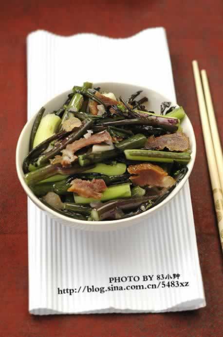 腊肉菜苔的做法