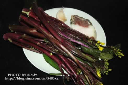 腊肉菜苔的做法