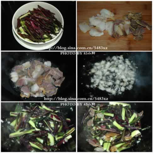 腊肉菜苔的做法