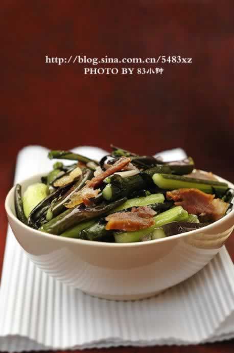 腊肉菜苔的做法