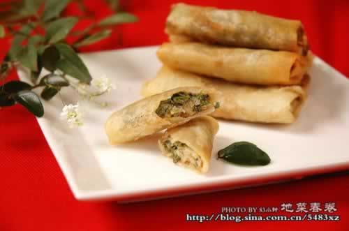 地菜春卷的做法