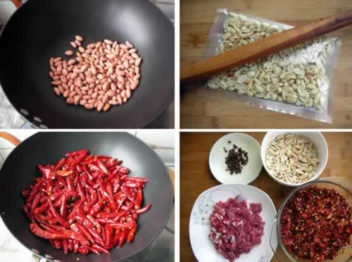 花生牛肉辣椒碎的做法