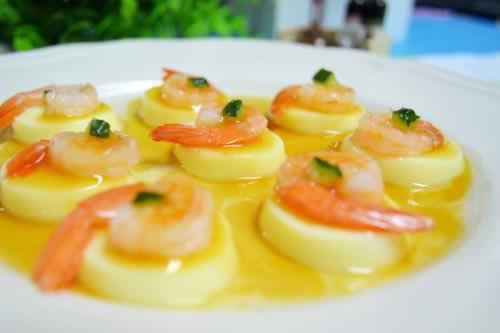 日本豆腐蒸虾仁的做法