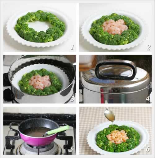 西兰花蒸虾仁的做法