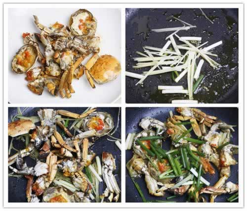 姜葱炒蟹的做法