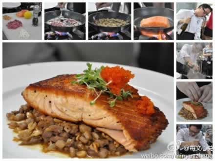 酸奶脆皮三文鱼、煎三文鱼配酱汁牛肉、酸甜橙香三文鱼的做法
