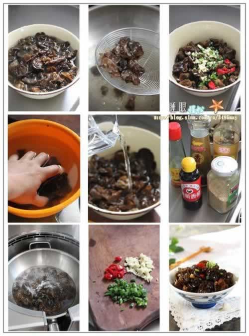 大拌黑木耳的做法
