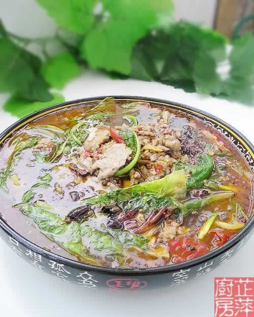 水煮苔菜肉片的做法