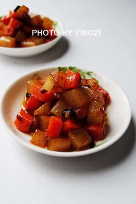 豆豉萝卜丁的做法