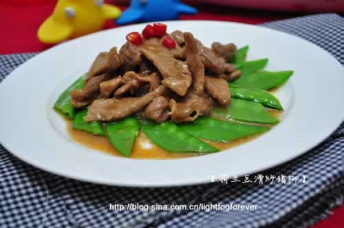 荷兰豆滑炒猪柳的做法