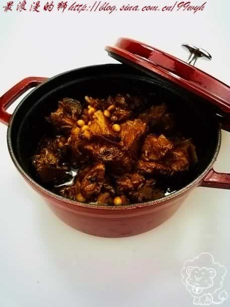秘制黄豆炖排骨的做法