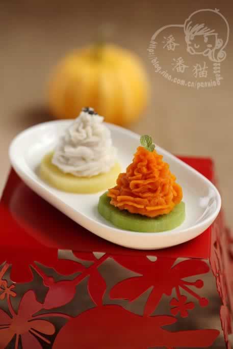 南瓜山药盏的做法