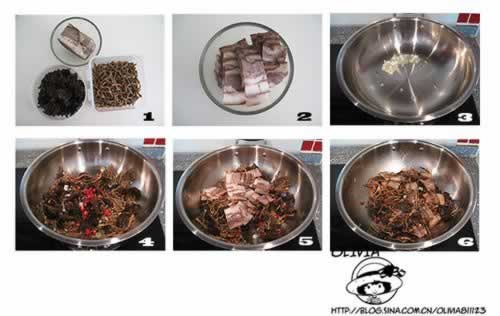 木耳干豆角炒肉的做法