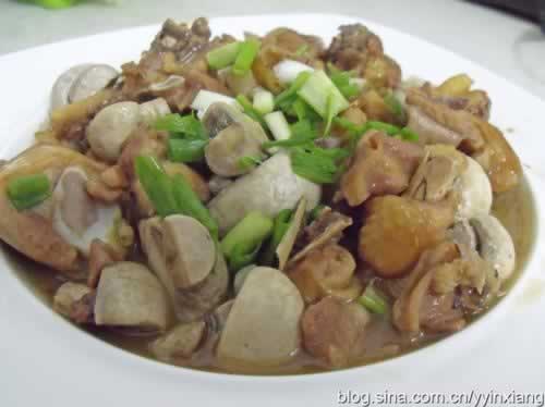 口蘑炒鸡的做法