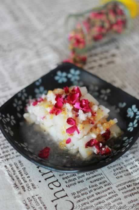 玫瑰酒酿蜜山药的做法