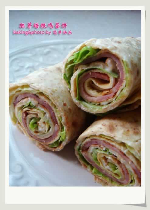 胚芽培根鸡蛋饼的做法