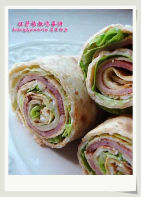 胚芽培根鸡蛋饼的做法