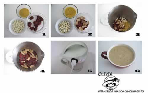 豆浆机版红枣莲子小米粥的做法