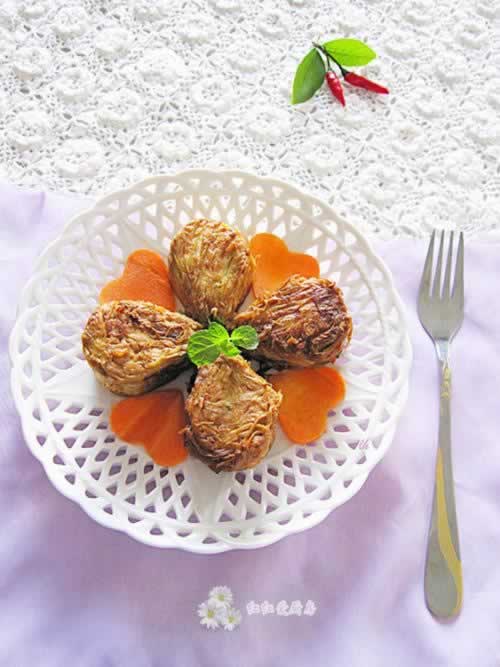 煎酿金枪鱼春笋卷的做法