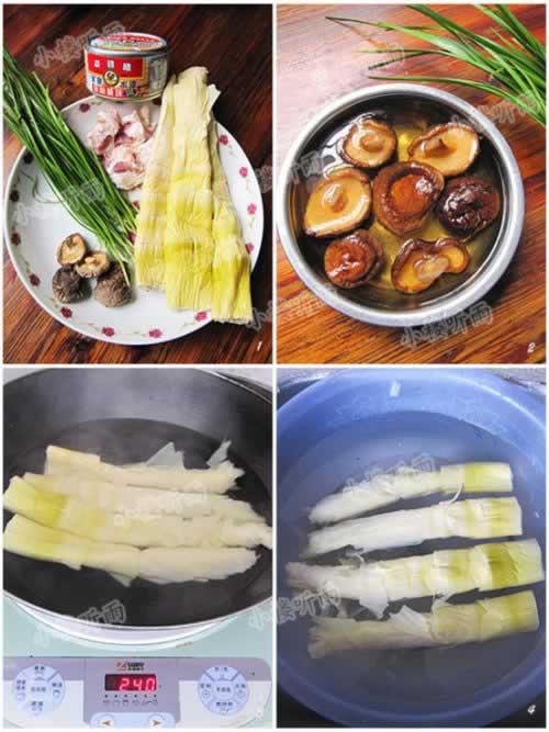 煎酿金枪鱼春笋卷的做法