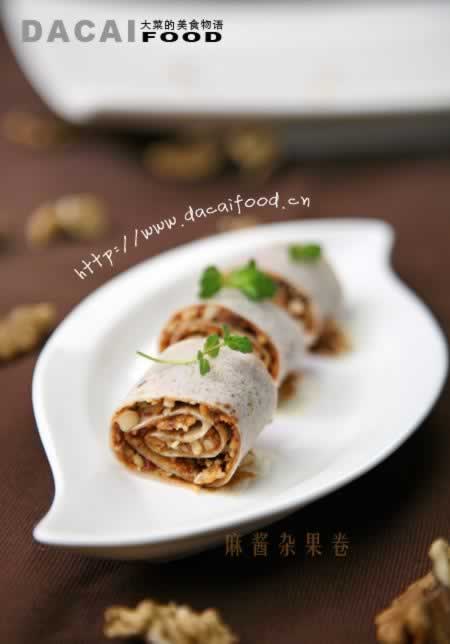麻酱杂果卷的做法