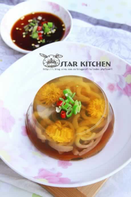 茶菊水晶皮冻的做法