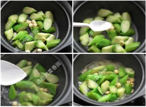 丝瓜烩油条的做法