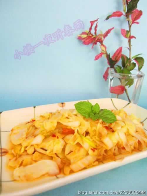 酸辣包菜丝的做法