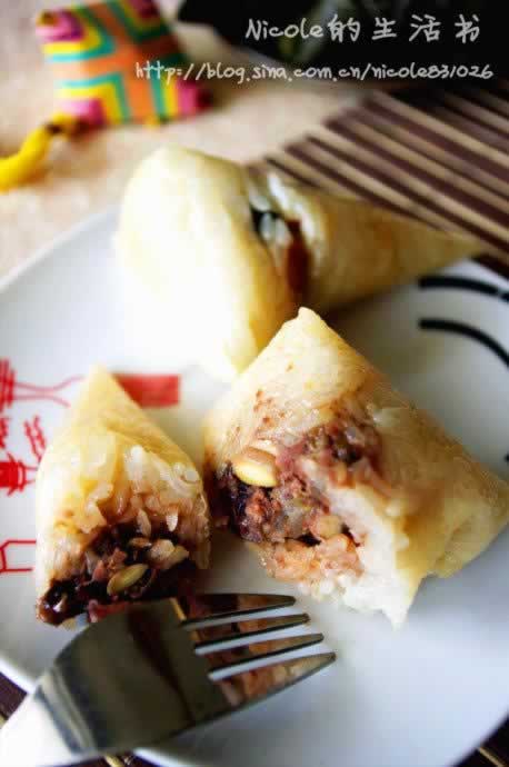 三色蜜豆粽的做法,怎么做,如何做,图解详细步骤的做法